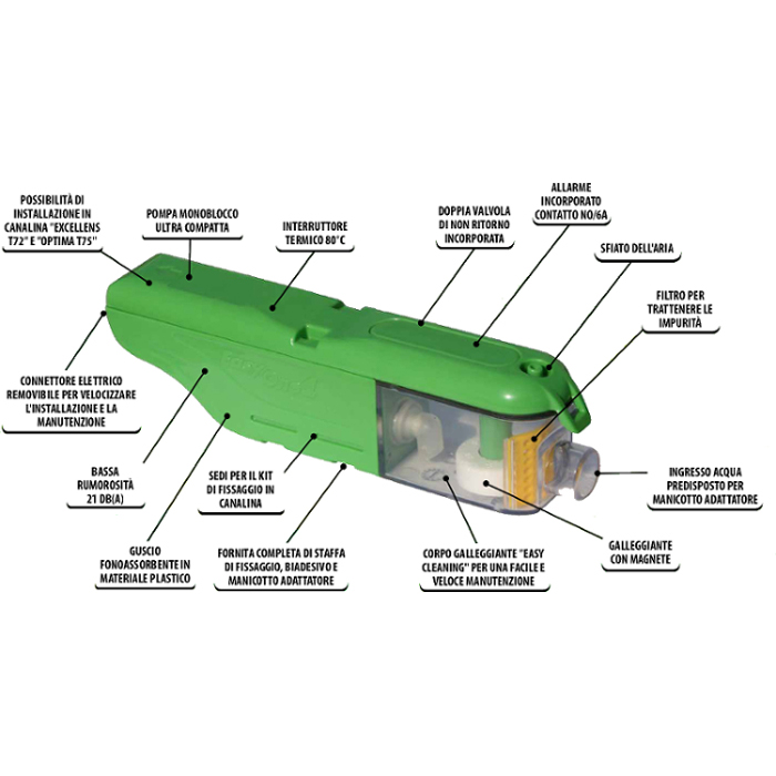 Pompa scarico condensa monoblocco Easy One - 11Lt Descrizione