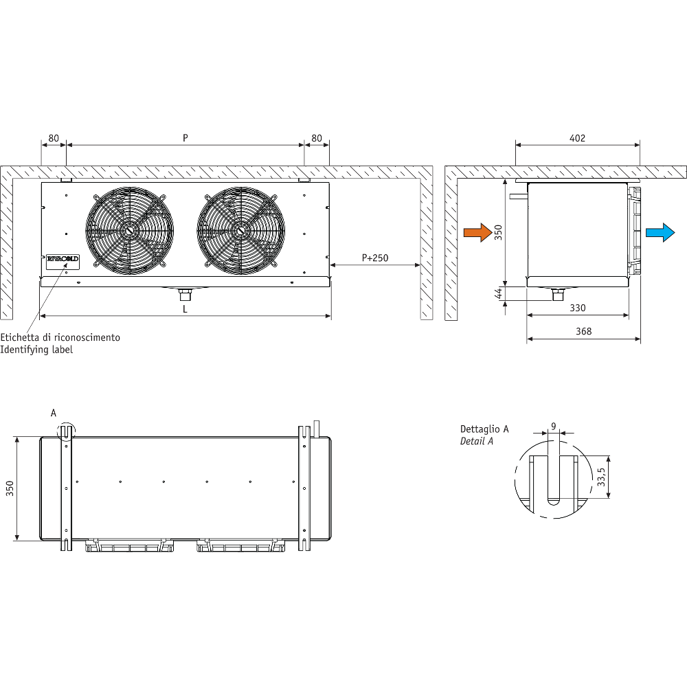 Aerovaporatore RC dimensioni
