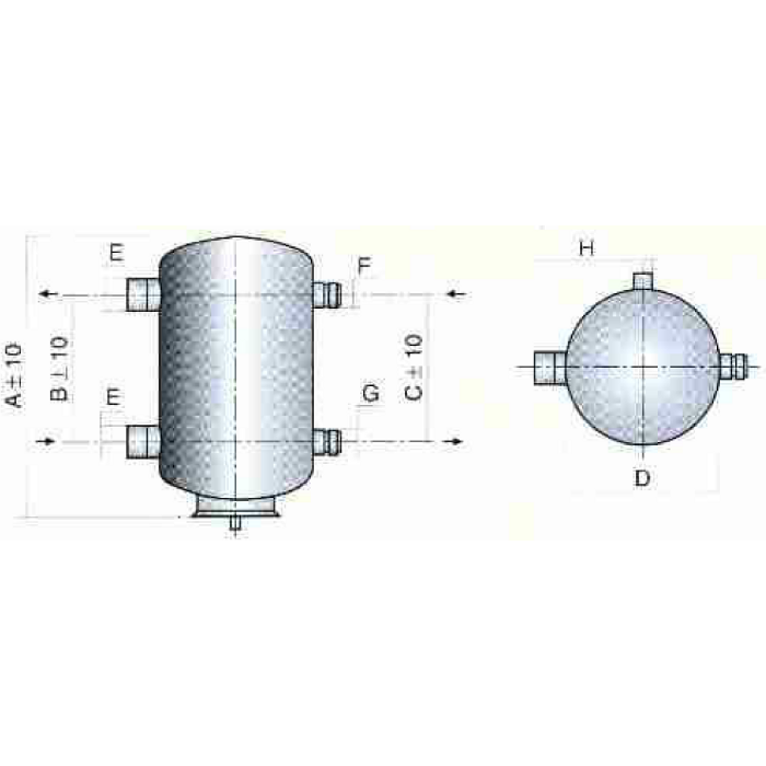 Condensatori verticali CV CVM dimensioni