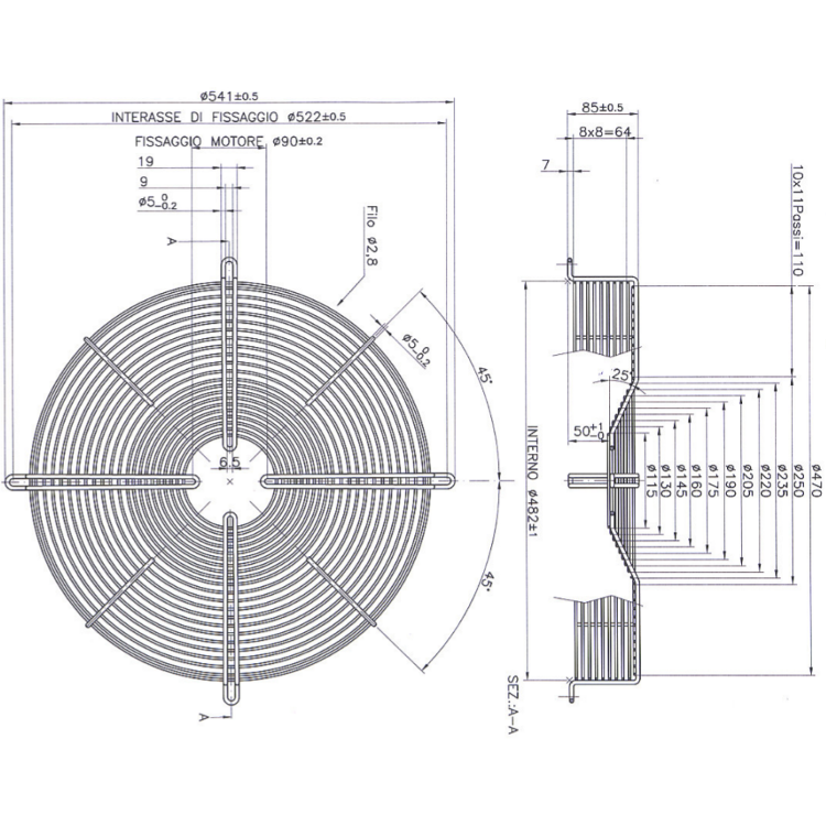 Griglia 450 ebm-papst ridotta