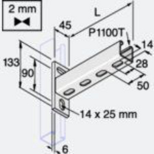Mensola P2773T dimensioni