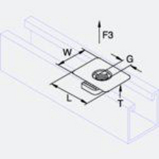 Piastra con aletta autobloccante dimensione