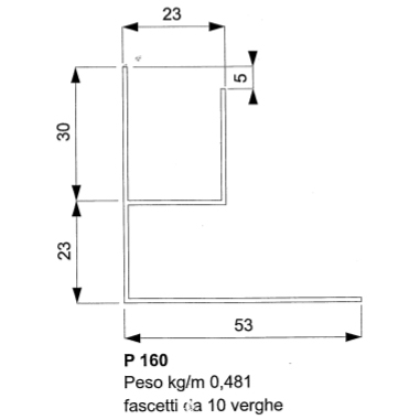 Profili per canali P 160 dim