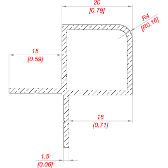 Profilo angolare P120 18 dim