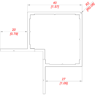 Profilo angolare P140 25 dim