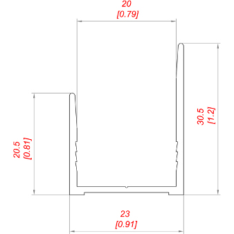 Profilo per canali P152 dim