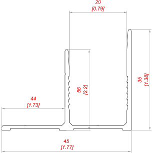 Profilo per canali P154 dim