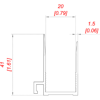 Profilo per canali P155 dim