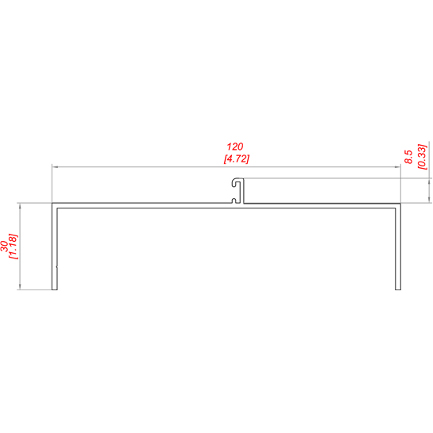 Profilo per serrande P127 dim