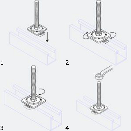 T-bolt autobloccante montaggio